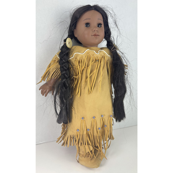American Girl Kaya Doll Brown Eyes Brown Straight Hair 18" Medium Native 2017 - Picture 12 of 13